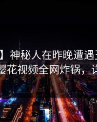 【爆料】神秘人在昨晚遭遇丑闻引发众怒，樱花视频全网炸锅，详情了解