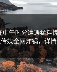 神秘人在中午时分遭遇猛料惊艳全场，蜜桃传媒全网炸锅，详情发现