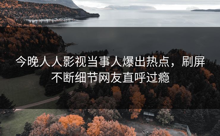 今晚人人影视当事人爆出热点，刷屏不断细节网友直呼过瘾