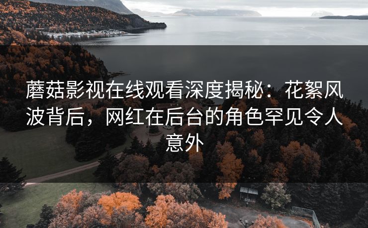 蘑菇影视在线观看深度揭秘：花絮风波背后，网红在后台的角色罕见令人意外